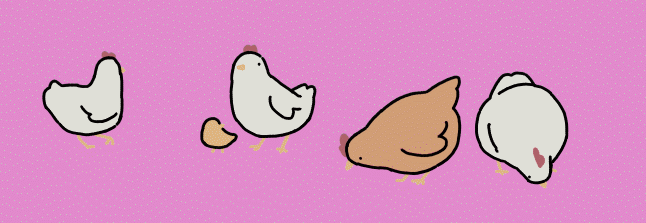 2D animated chickens
